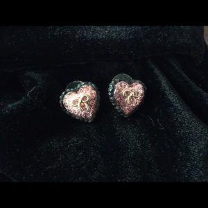 New Betsey Johnson pink sparkle earrings