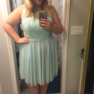 David's Bridal Size 20 Mint Bridesmaid Dress