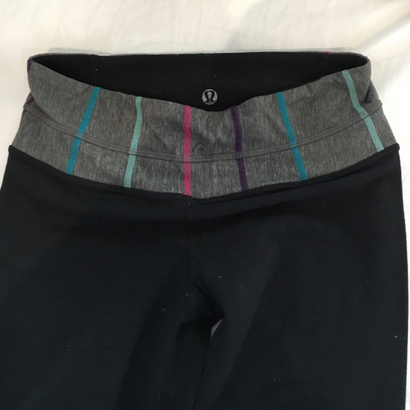 Lululemon Flare Leggings with Grey Waistband