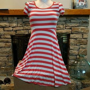 Elegant red and white striped dress!