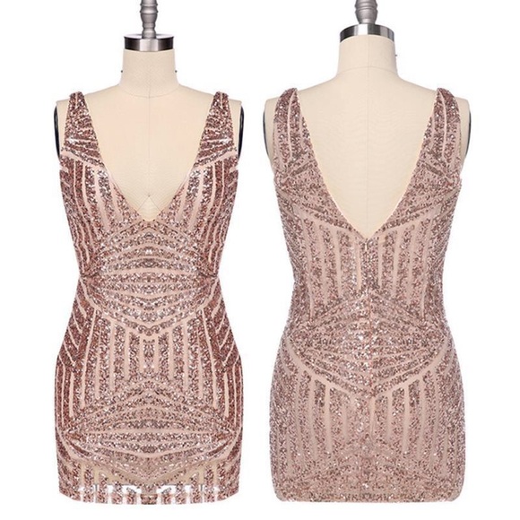 NWOT Gold Sequin Dress
