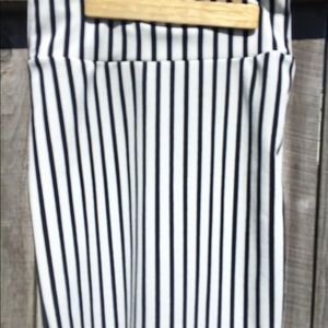 LuLaRoe Cassie White and Black Stripe Pencil Skirt