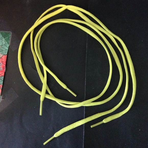Neon yellow shoe laces.