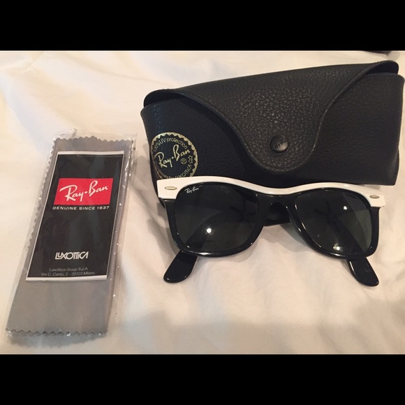 Ray-Ban Accessories - Ray Ban wayfarer black sunglasses with white trim Ray-Ban Accessories - Ray Ban wayfarer black sunglasses with white trim