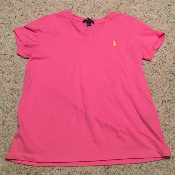 pink polo shirt