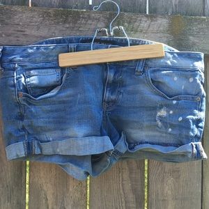 Express Distressed Denim Jean Shorts