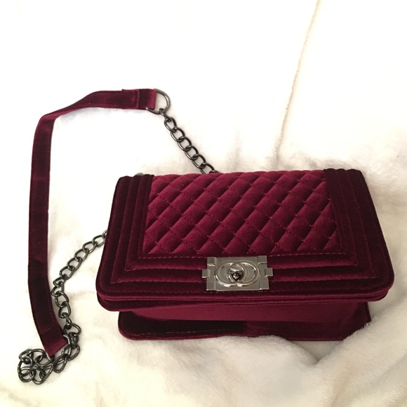 Red Quilted Velvet LeBoy Style Classy Bag