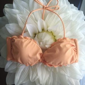 Victoria Secret Orange Ruffle Swim Top