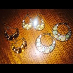 Three pairs of earrings