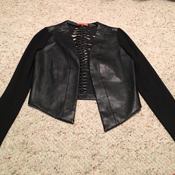 detailed leather jacket