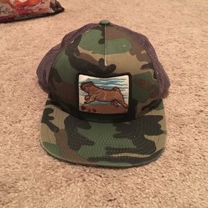 Cute pug camo trucker hat