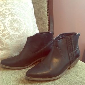Black zip up booties