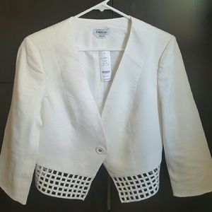 BEBE White Linen Blazer