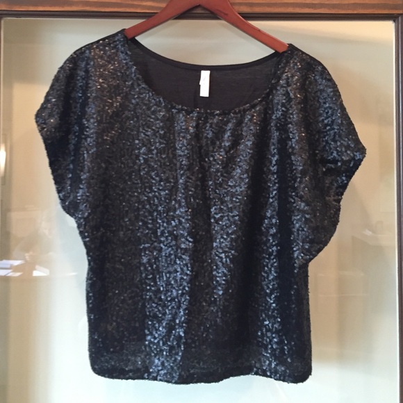 Black Sequined Top