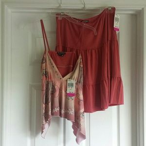XOXO 2 Piece Spaghetti Strap Top w/ Matching Skirt
