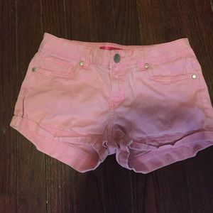Bright pink jean shorts