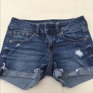 Denim cuffed shorts