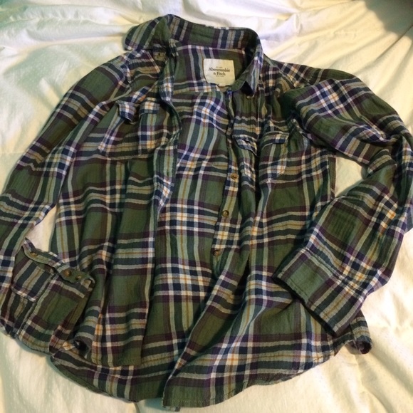 Abercrombie Green Flannel