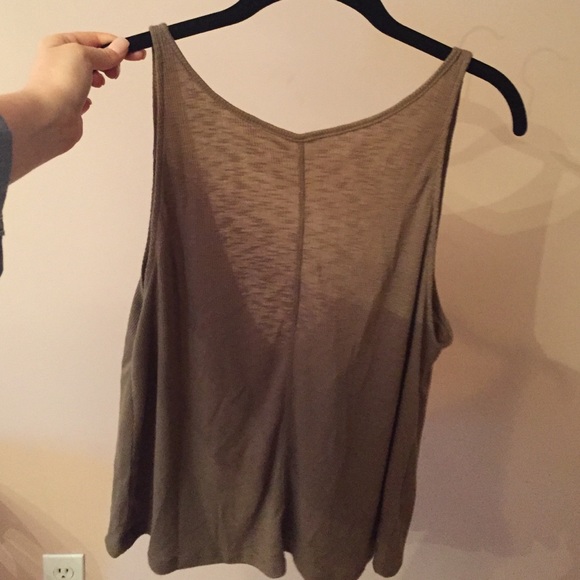 FREE PEOPLE OPEN BACK OLIVEY BROWN TANK (XS)