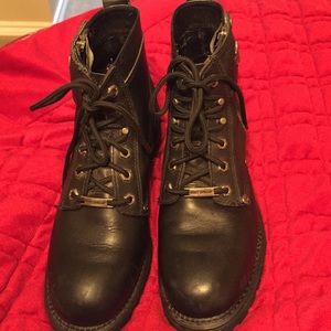 Harley Davidson steel toe boots with side zipper