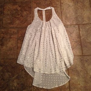 White and gold high low top