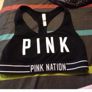 Pink sports bra