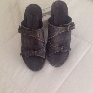 Free People "Desperado" Slide-black distressed
