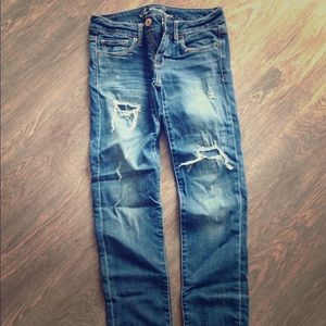 AE Super Stretch Distressed Skinny Jeans