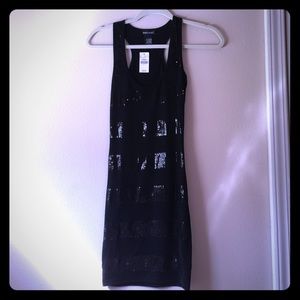 Razor Back Black Sequence Dress