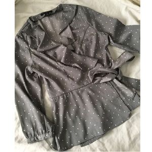 Grey Banana Republic Wrap Top NWOT
