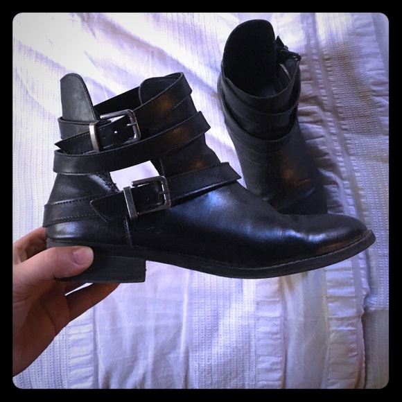 Strappy Black Booties