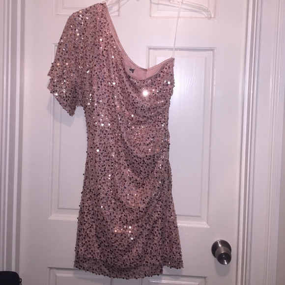 Sequin sparkle one shoulder dress