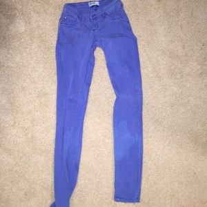 Light blue and dark blue jeans