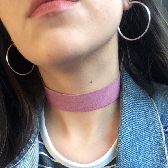 Dusty Rose Pink Suede Choker