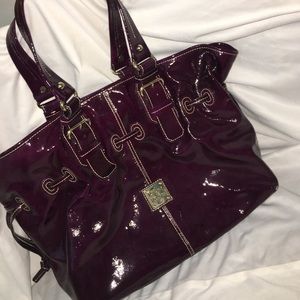 Dooney&Bourke purple patent leather tote