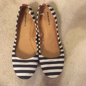 Black & White striped flats