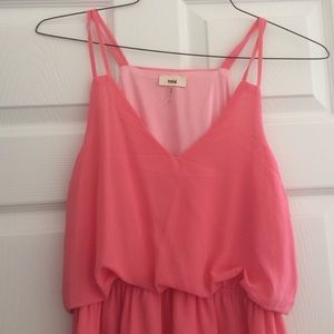 Tobi Bright Coral Summer Strappy Dress