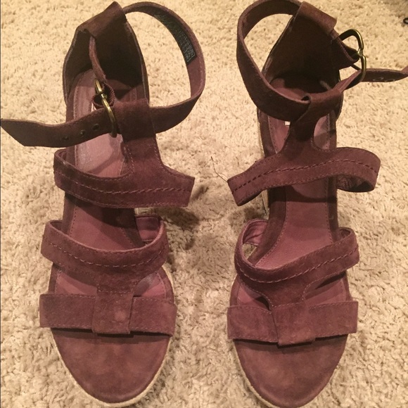 Ugg brown suede wedges