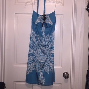 Teal bandana patterned sun dress