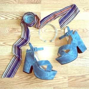 Denim Platform Sandals