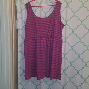 Pink And Gray Striped Dress