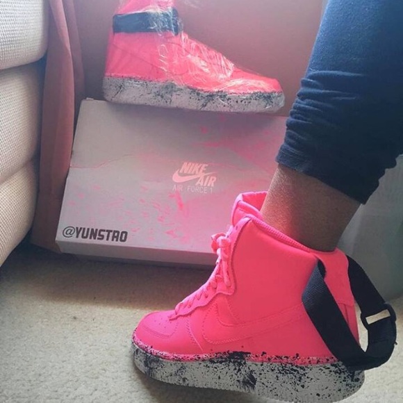 pink high top air force ones