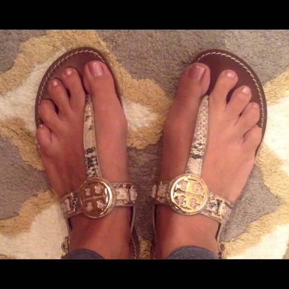 ❌🚫SOLDTory burch cassia flat thong Roccia Python