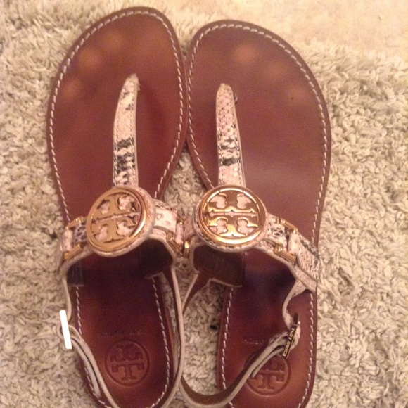 ❌🚫SOLDTory burch cassia flat thong Roccia Python - Picture 2 of 2