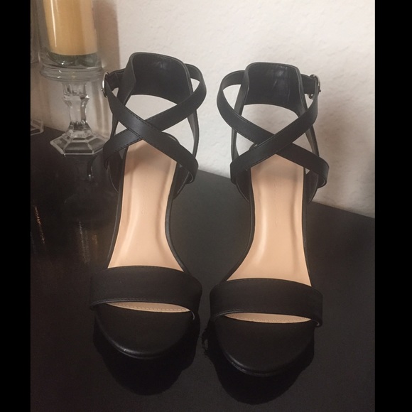 **NWOT** Black Faux Leather Heels