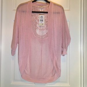 Light pink 3/4 sleeve cardigan
