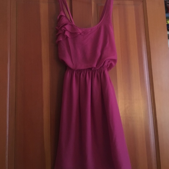 Chiffon pink cross back dress