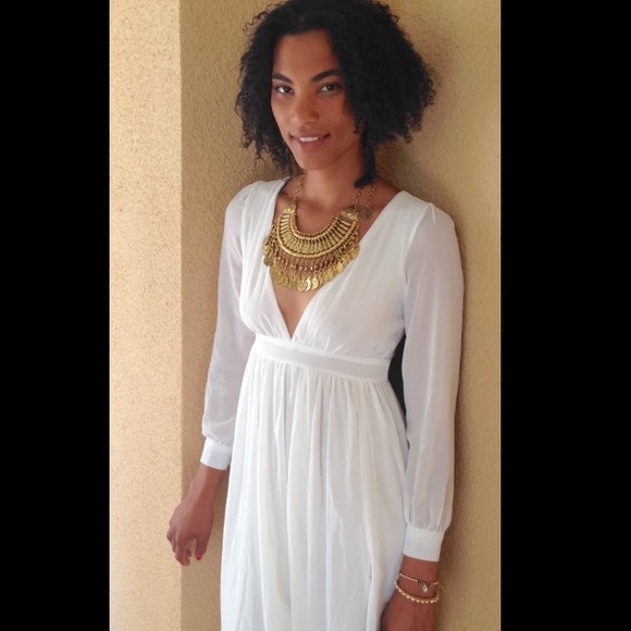 White Boho Maxi Dress - Picture 3 of 4