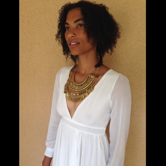 White Boho Maxi Dress - Picture 4 of 4