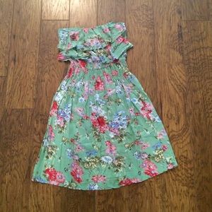 Strapless Floral Summer Dress